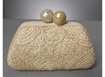 Flora Bella Raffia Clutch