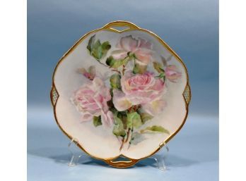 Vintage Hand Painted German Silesia Porcelain Tray Signed E.White