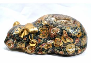 Vintage Japanese Satsuma Porcelain Cat