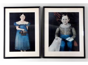 Pair Vintage Prints : 'American Folk Painting' HENRY FORD MUSEUM