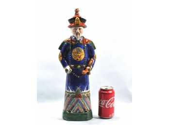 Large Vintage Chinese Porcelain Figure Or Emperor - Marked