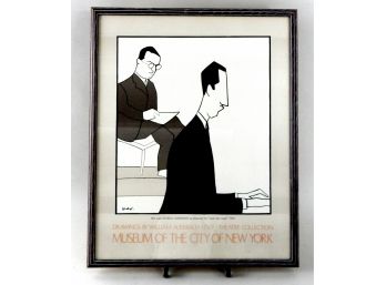 Vintage Framed Poster Victor Borge - Drawings By William Auerbach-Levy - Theatre Collection