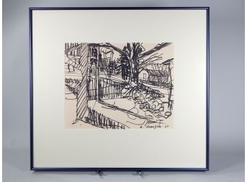 Arthur THOMPSON (American XX Century) Winter Scape - Exhibition Label