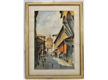 Giuseppe CAPINERI (1923 - 1994) View Of Florence Italy - Original Painting #2