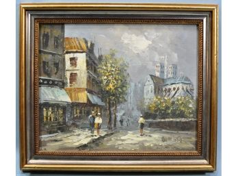 Caroline C. Burnett (1877 - 1950) Parisian Street Scene Oil Painting