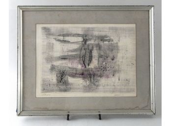 Vintage Artist Proof Abstract Etching - Signed In Pencil