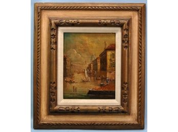 Vintage Oil Painting View Of Cremona Lombardy