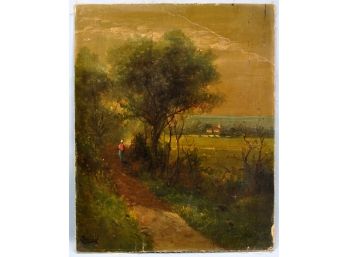 Antique Landscape Oil Painting- Signed