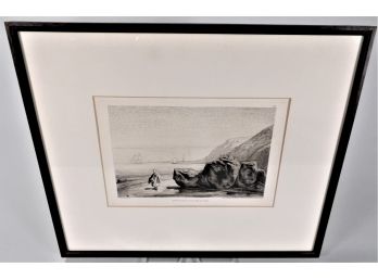 Print Of Etching - Maree Basse A Boulogne Sur Mer