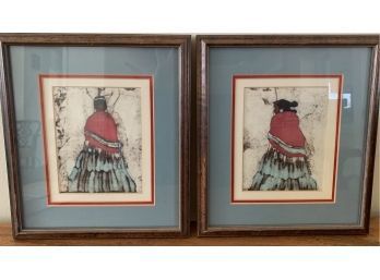 2 Southwestern Prints Of A Woman