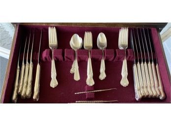 Partial Service Of Silver Plate With Initial H