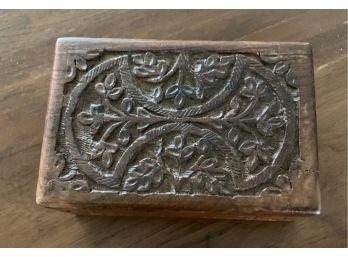 Hand Carved Wooden Box