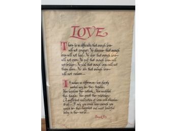 Hand Written Calligraphy Poem