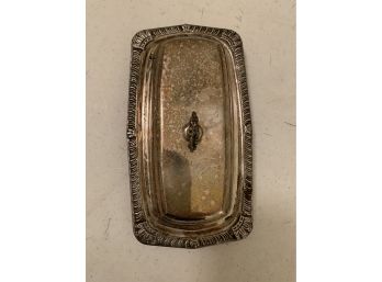 Silver Butter Dish With Glass Insert