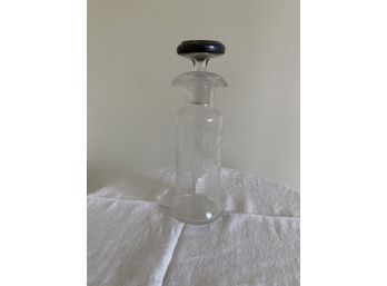 Antique Vinegar Cruet With Silver Lid