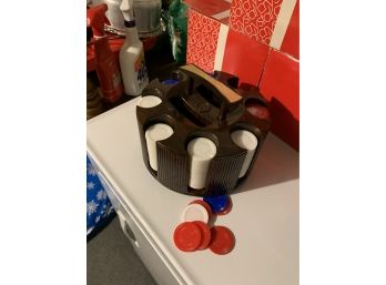 Poker Chip Holder With Chips