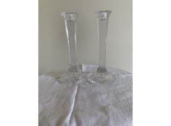 Pair Of Crystal Candle Sticks