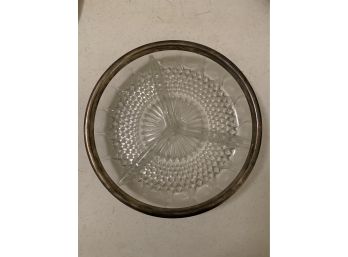Silver Edged Relish Dish