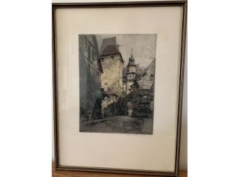 Framed And Signed Rudolf Veit Art Workof Rothenberg Bavaria Germany (CA 1927)