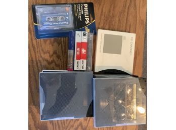 Lot Of Compact Disc Magazines, CD Changer, Cassette Head Cleaner