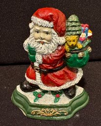 Heavy Metal Door Stop Santa