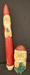 Two Vintage Santa Candles