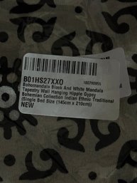 Boho Black And White Mandela/tapestry/wall Hanging - Single Bed Size