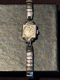 Antique Bulova Gold And Diamond Ladies Watch