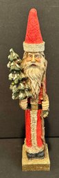 Carved Santa With Tree