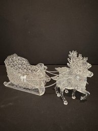 Acrylic Sleigh And Reindeer - Where Is Santa???