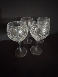 4 Crystal Wine Glasses (2 Of 2 Sets)