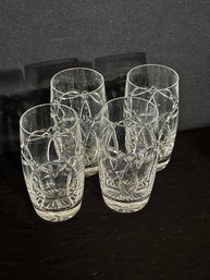 4 Crystal Water Glasses (1 Of 2 Sets)