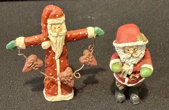 Two Wonderful Santa Ornaments