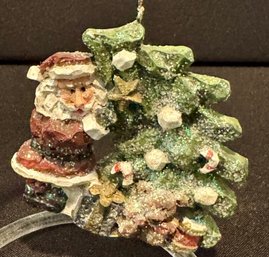 Santa With Tree Ornament