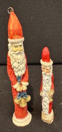 Two Albert Price Santa Figurines - Hand Painted