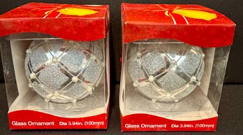 Gorgeous Pair Of Glass Ornaments With Pearls!!!