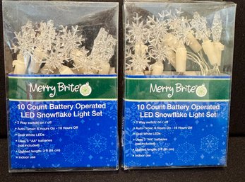 Merry Brite Battery Operated 10 LED Snowflake Lights - Two Sets (3 Of 3)