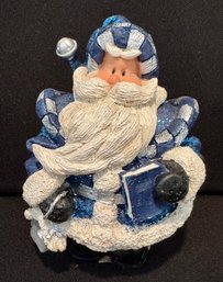 Blue And White Santa - Hand Painted