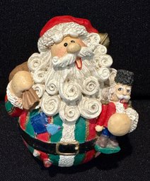 Hand Painted Rolly -polly Santa With Nutcracker