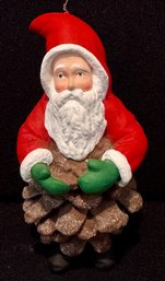 Hand Painted Pinecone Santa