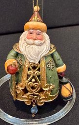 Hand Painted Santa Ornament With Light Opening