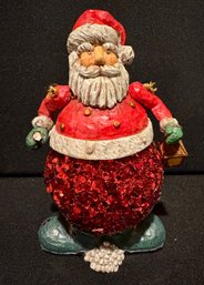 Vintage Sparkly Ball Santa