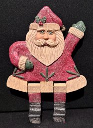 Vintage Wooden Dngle Legs Santa