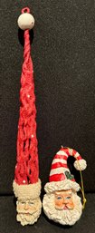 Two Great Santa Ornaments - Tall And Short!