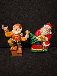 Santa And Elf Ornaments