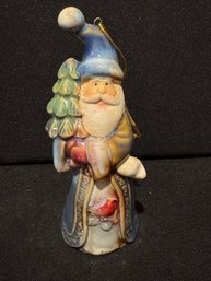 Blue Santa Bell With Tree