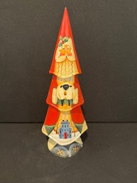 Hand Painted Metal Santa