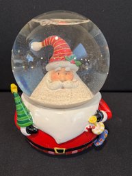 Music Box Snow Globe Santa