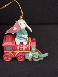Flavia Weedn's Christmas Rabbit On Train Ornament - 3 Of 3