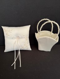 Ring Bearer's Pillow And Flower Girl Basket